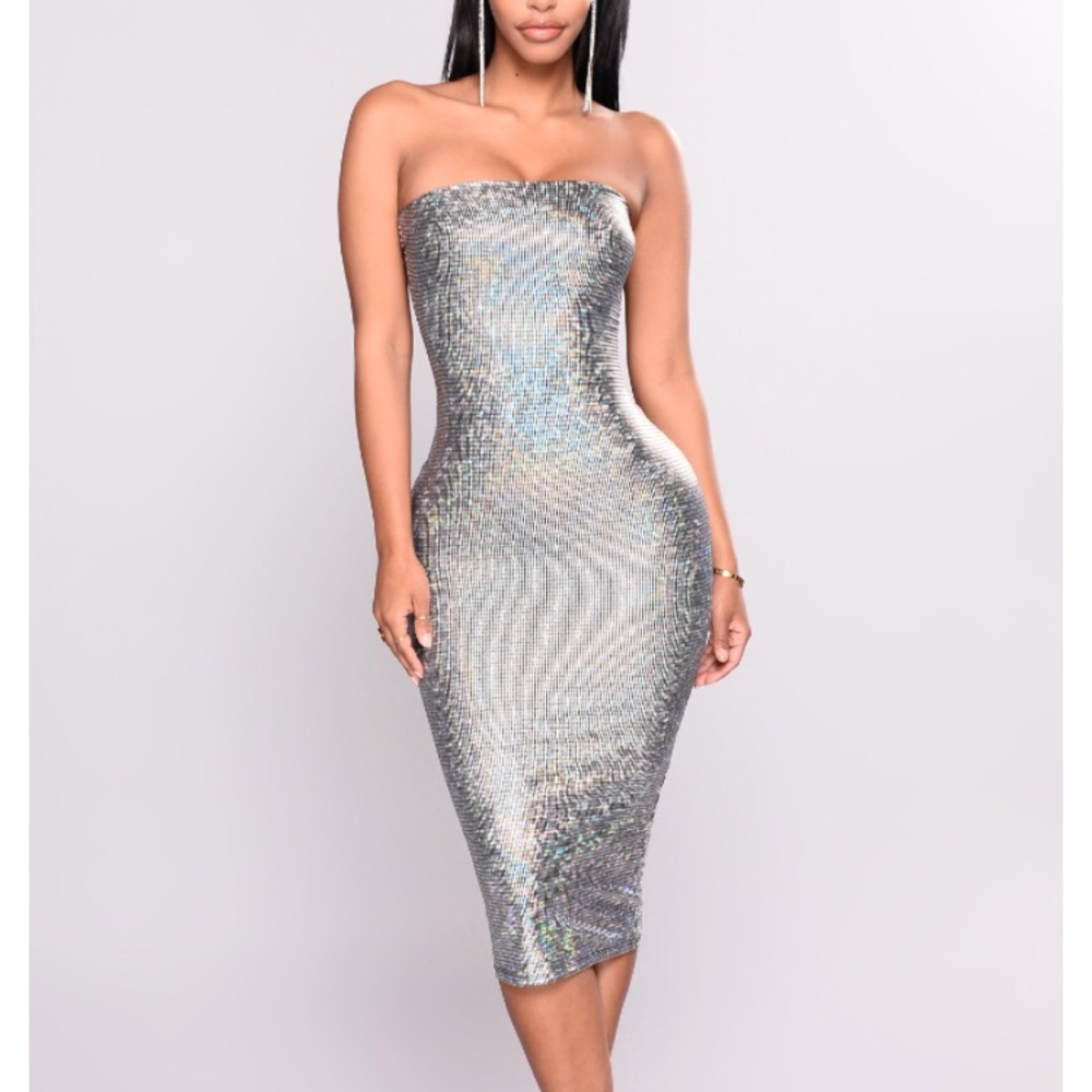 Strapless midi dress